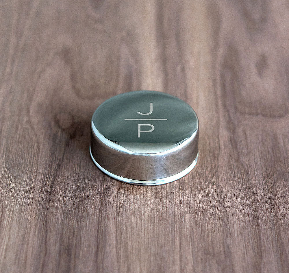 Collapsible Silver Groomsmen Shot Glass - Initials