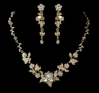 Silver Teardrop Bridal Jewelry Set