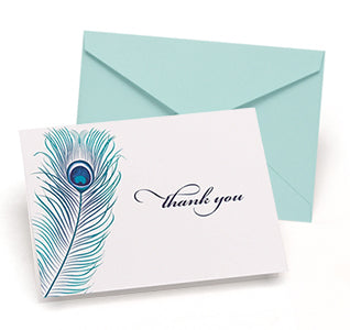 Peacock Feather Thank You Cards