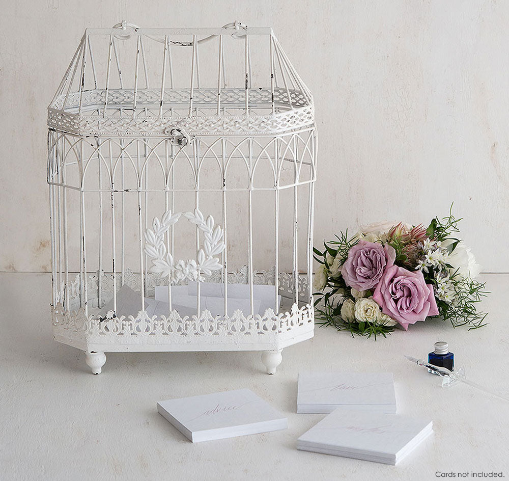 Metal Bird Cage Card Holder