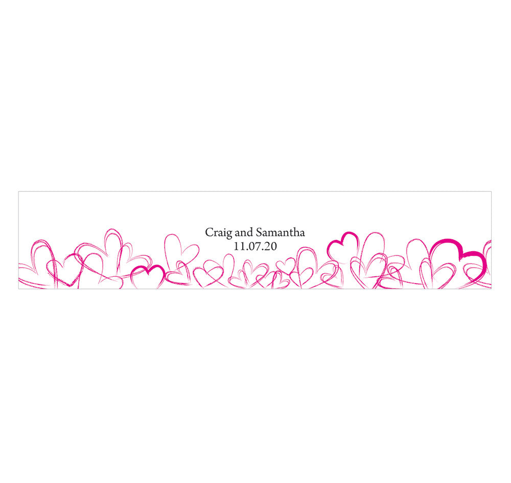 Contemporary Hearts Wedding Water Bottle Labels