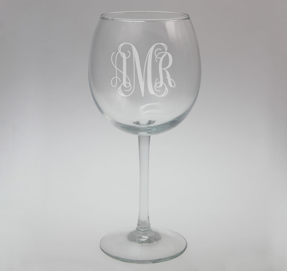 Monogram Red Wine Glass