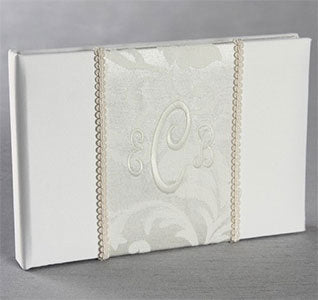 Brocade Monogram Wedding Guest Book