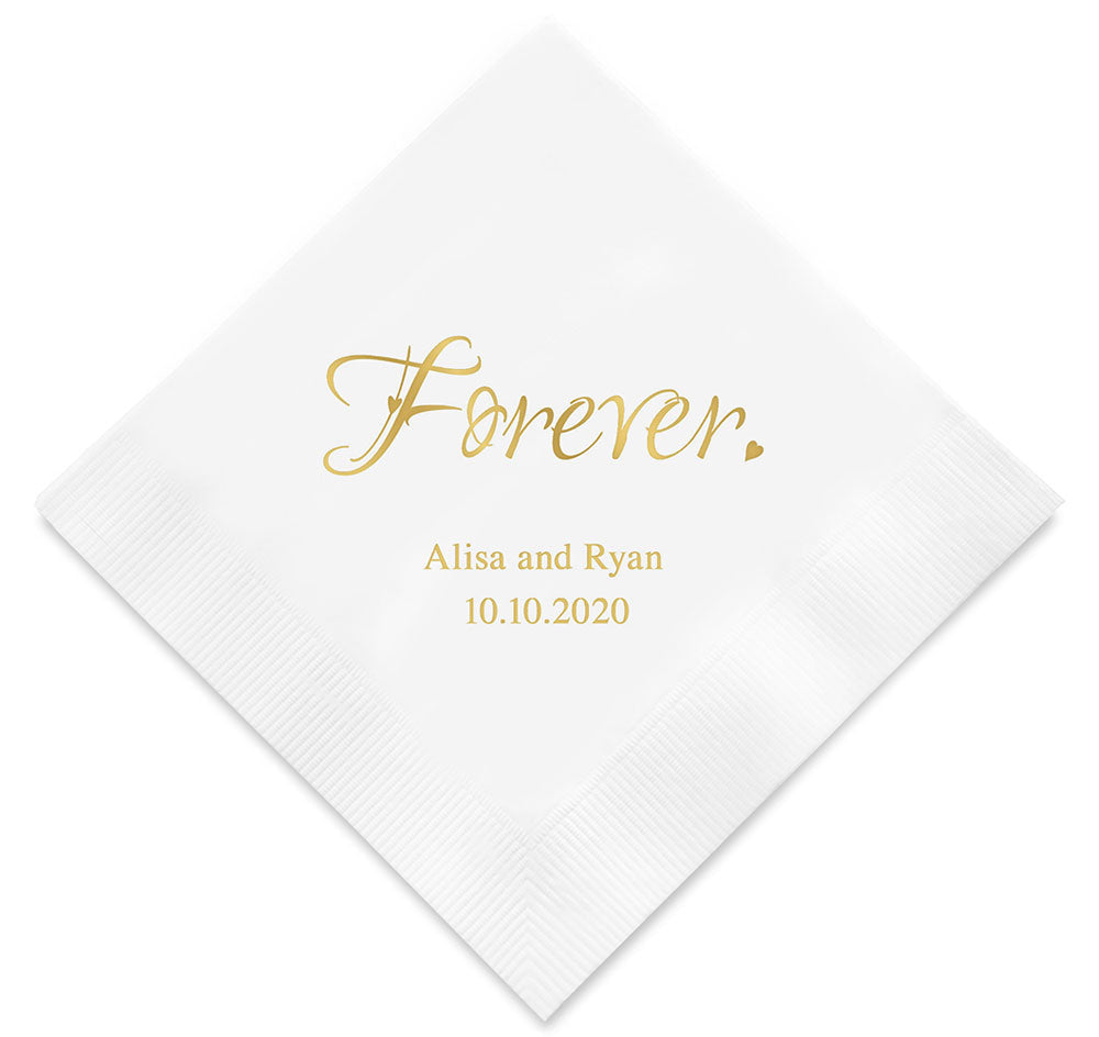 Forever Personalized Wedding Napkins