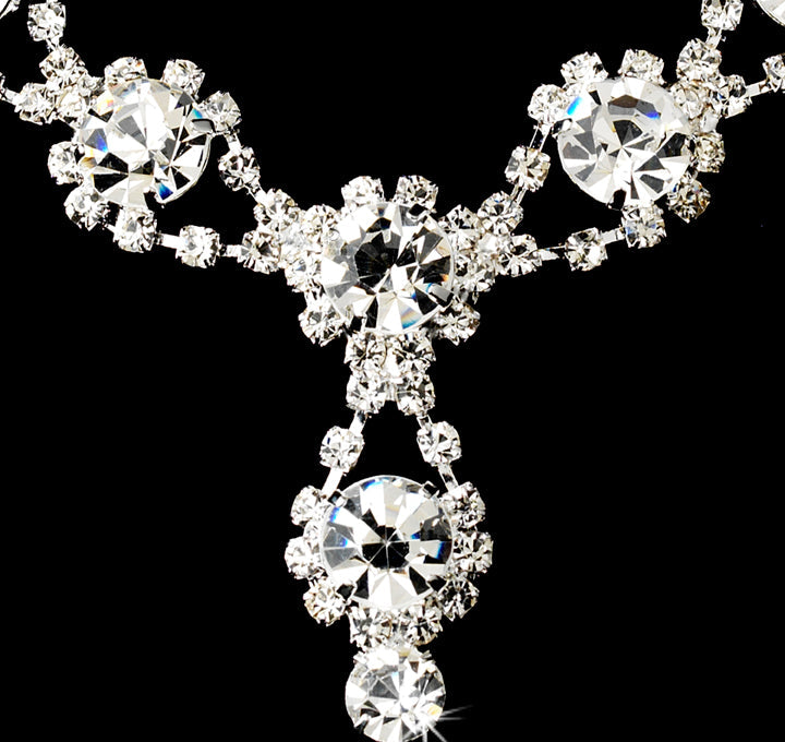 Silver Rhinestone Bridal Jewelry Set