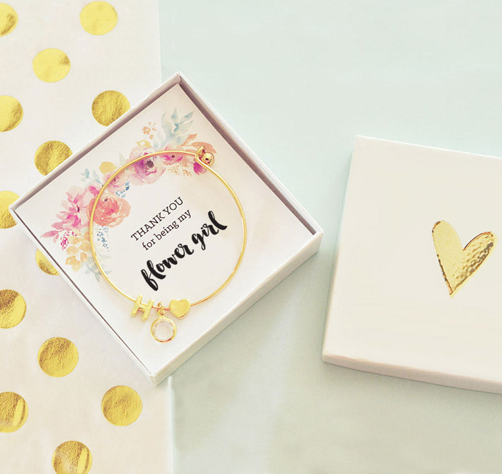 Flower Girl Gold Monogram Bracelet
