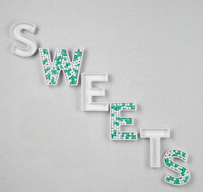 SWEETS Ceramic Letter Dishes