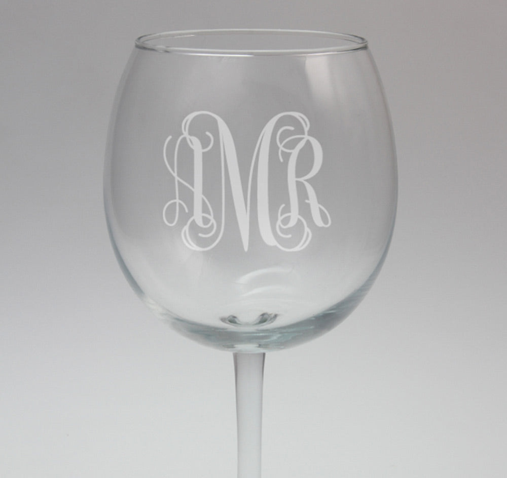 Colorful Monogram Wine Glasses