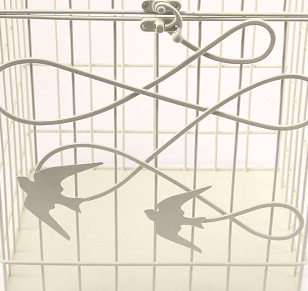 Modern White Birdcage Wedding Card Holder