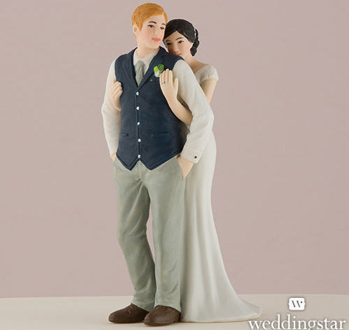 Sweet Embrace Bride &amp; Groom Cake Topper