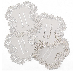 White Table Number Cards 11-20