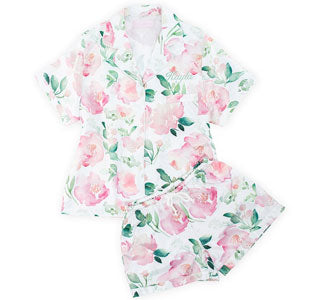 Bridal Party Pajamas Short Set - Pink Floral