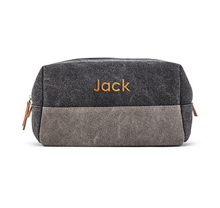 Black &amp; Gray Canvas Groomsmen Toiletry Bag