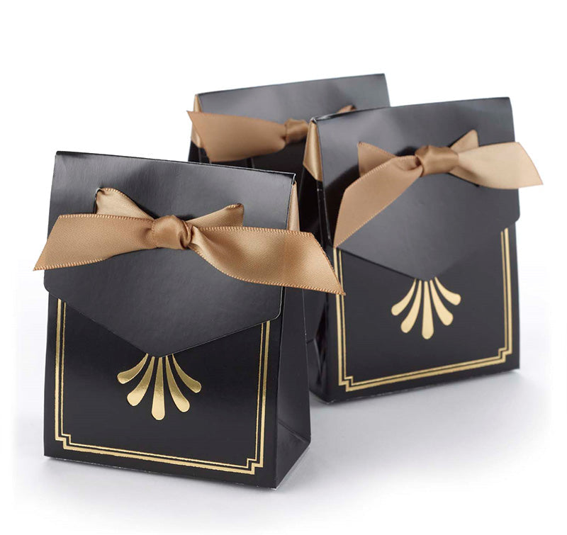 Art Deco Tent Favor Boxes - Gold