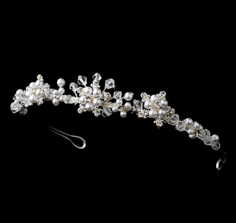 Crystal &amp; Pearl Flower Girl Tiara