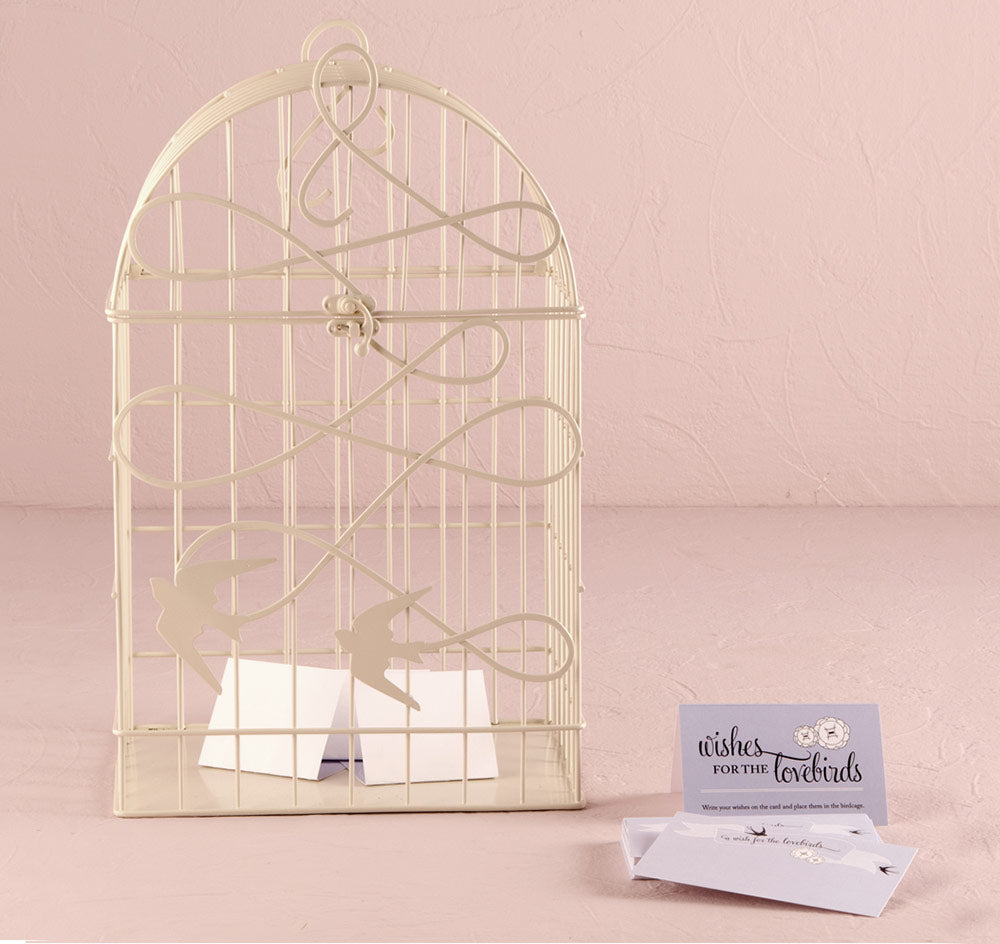 Modern Ivory Birdcage Wedding Card Holder