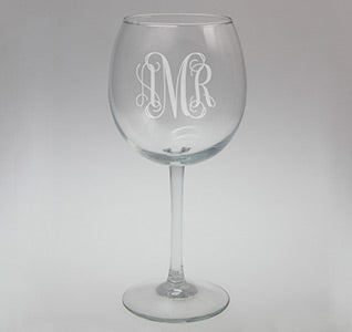 Monogram Red Wine Glass