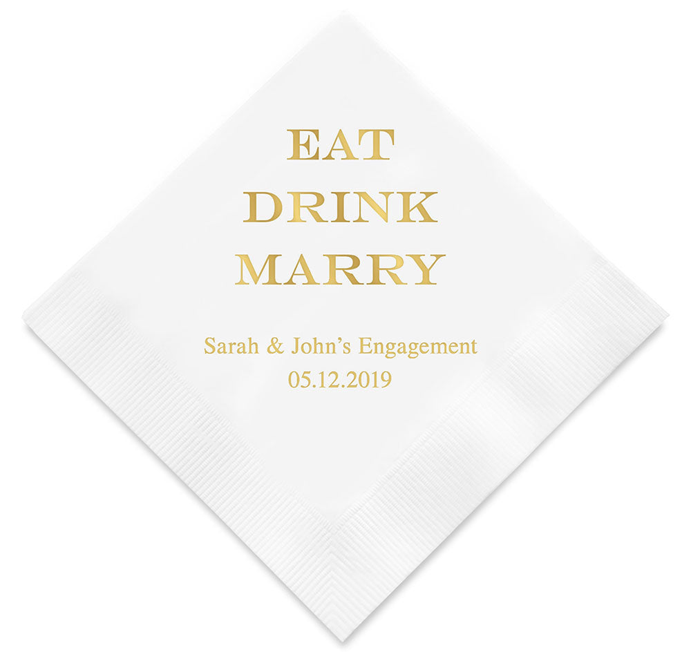 Eat Drink Marry Wedding Napkins