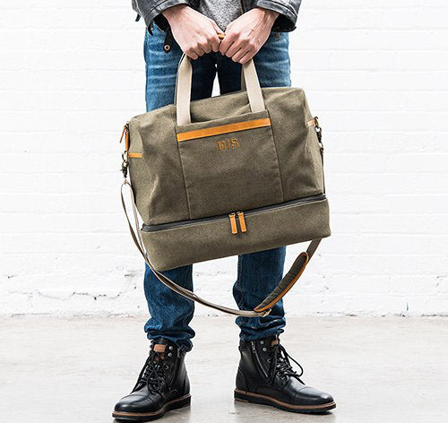 Leather &amp; Canvas Groomsmen Weekend Bag