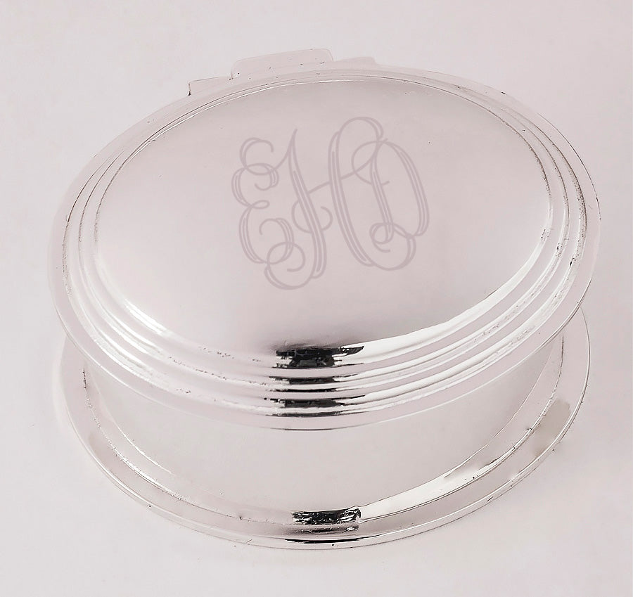 Monogram Bridesmaid Jewelry Box - Oval