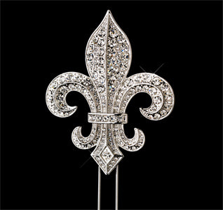 Fleur de Lis Rhinestone Wedding Cake Topper