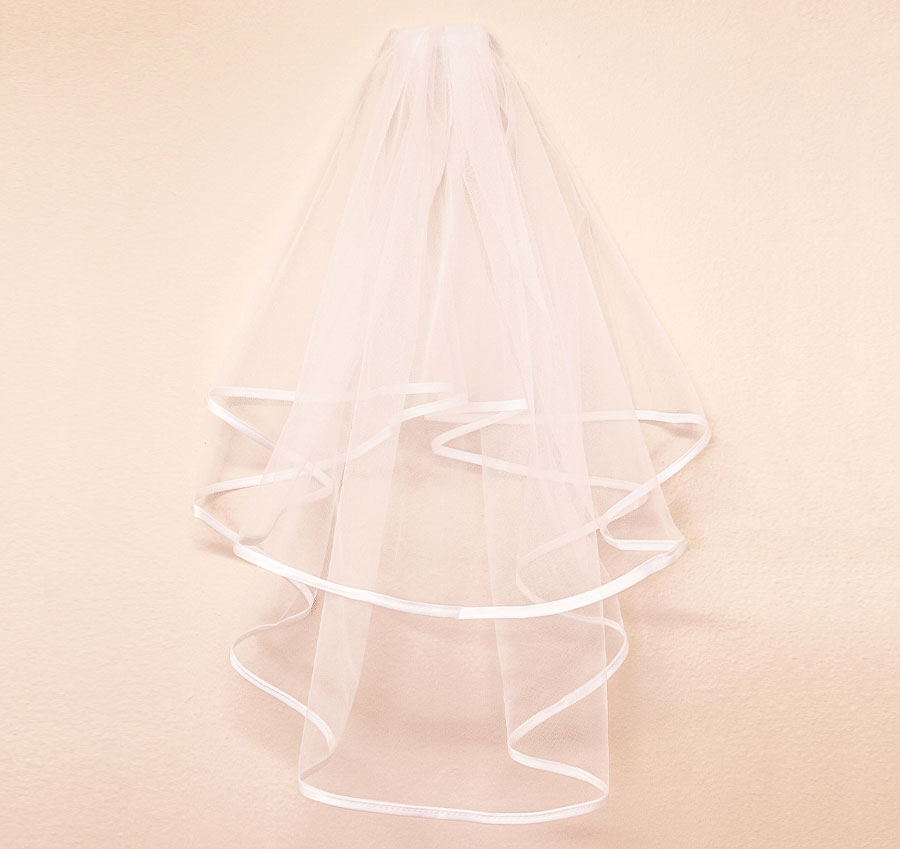 Two Tiered White Veil