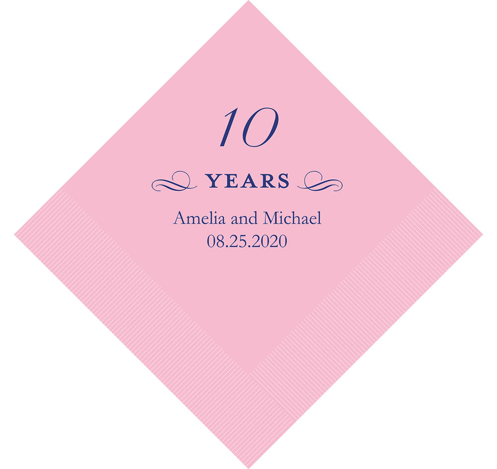 10th Anniversary Personalized Napkins