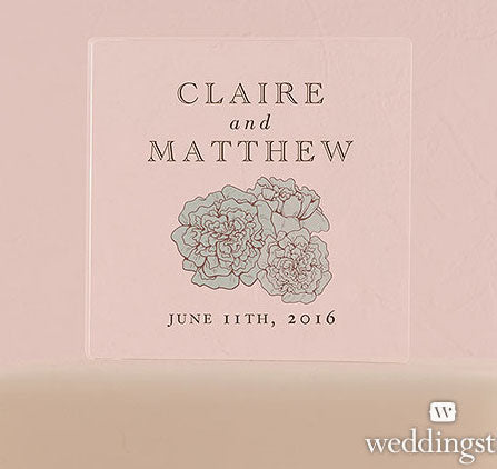 Vintage Floral Custom Wedding Cake Topper