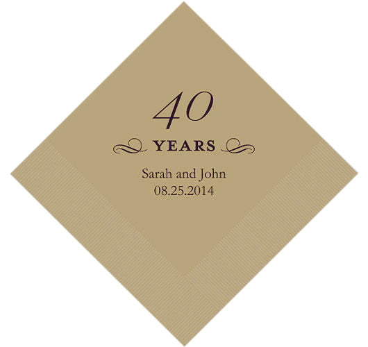 40th Anniversary Personalized Napkins