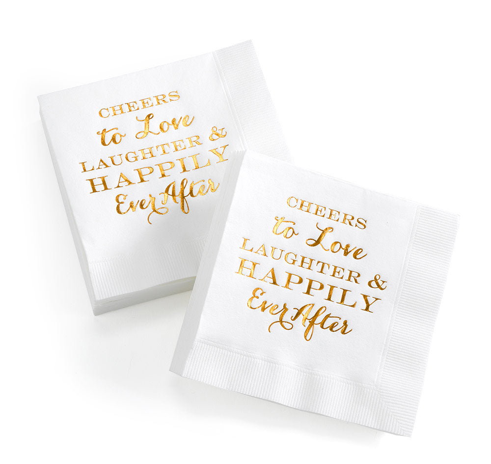 Cheers & Love Cocktail Wedding Napkins