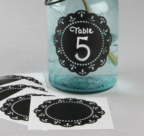 Large Round Scallop Chalkboard Stickers (Set of 5)