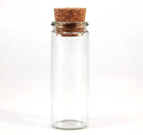 Mini Clear Glass Bottles with Cork (Set of 6)