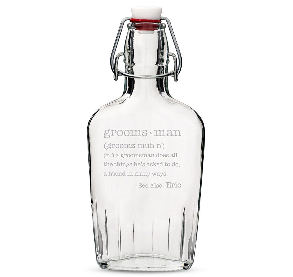 Personalized Glass Groomsmen Flask