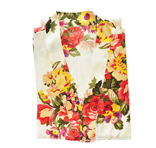 Floral Bridal Party Satin Robe