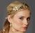 Preciosa Crystal Drapes Floral Wedding Crown - Gold