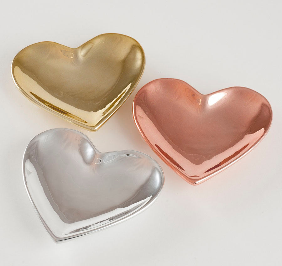 Metallic Heart Trinket Dish