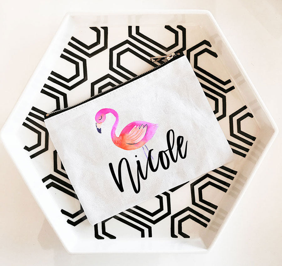 Personalized Tropical Canvas Cosmetic Bag