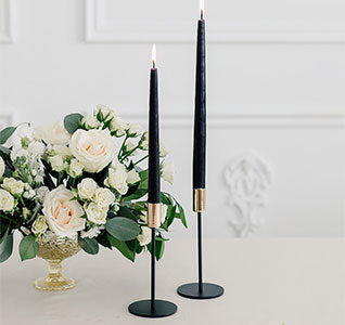 Modern Tiered Taper Candle Holders - Set of 2