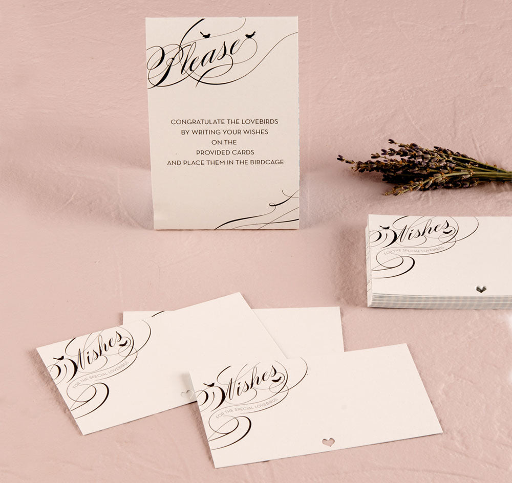 Birdcage Wedding Wish Cards