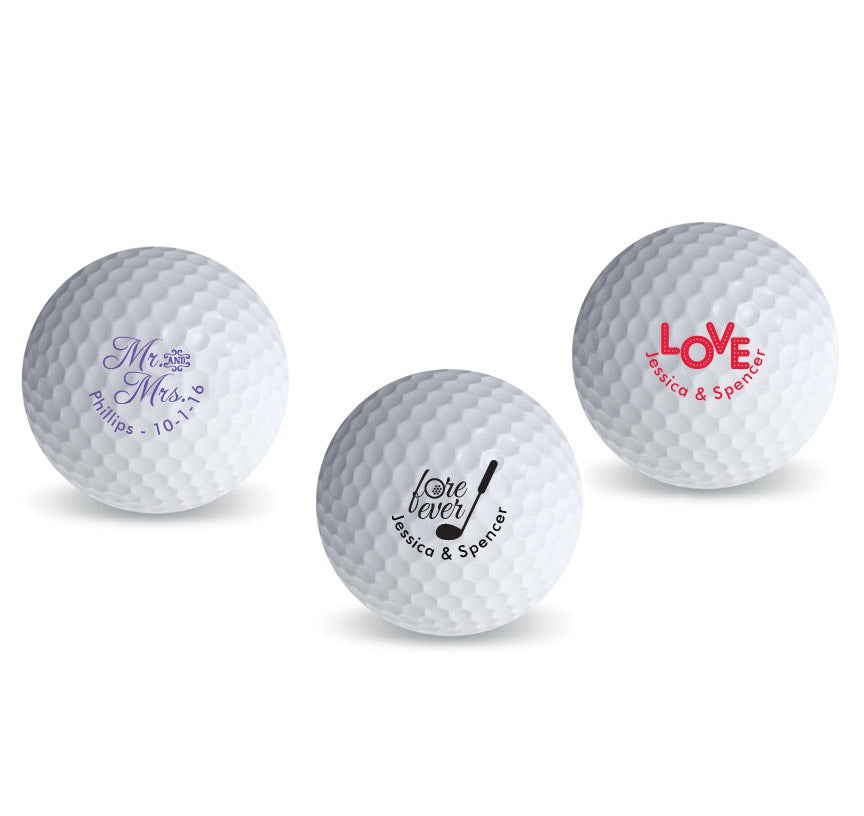 Personalized Wedding Words Golf Ball Favors