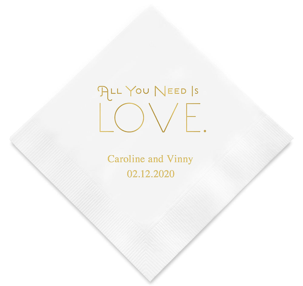 All You Need Is Love Wedding Napkins