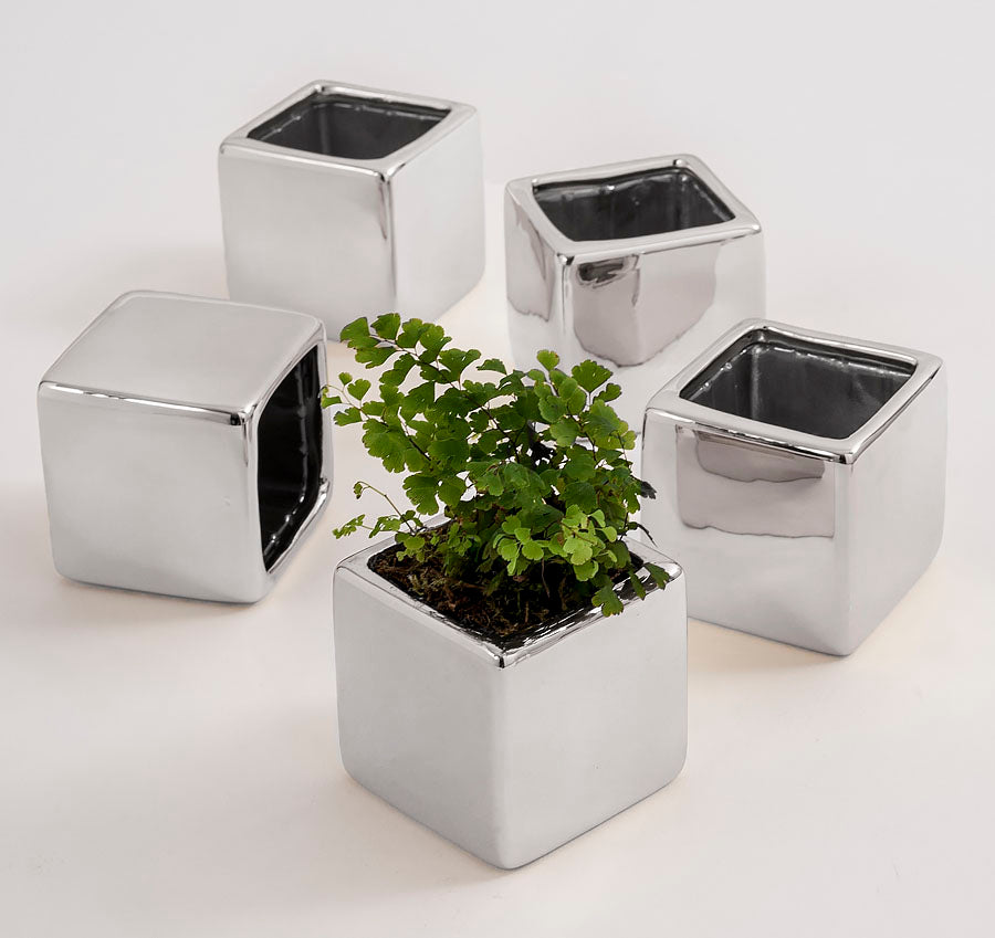 Metallic Wedding Favor Flower Pots