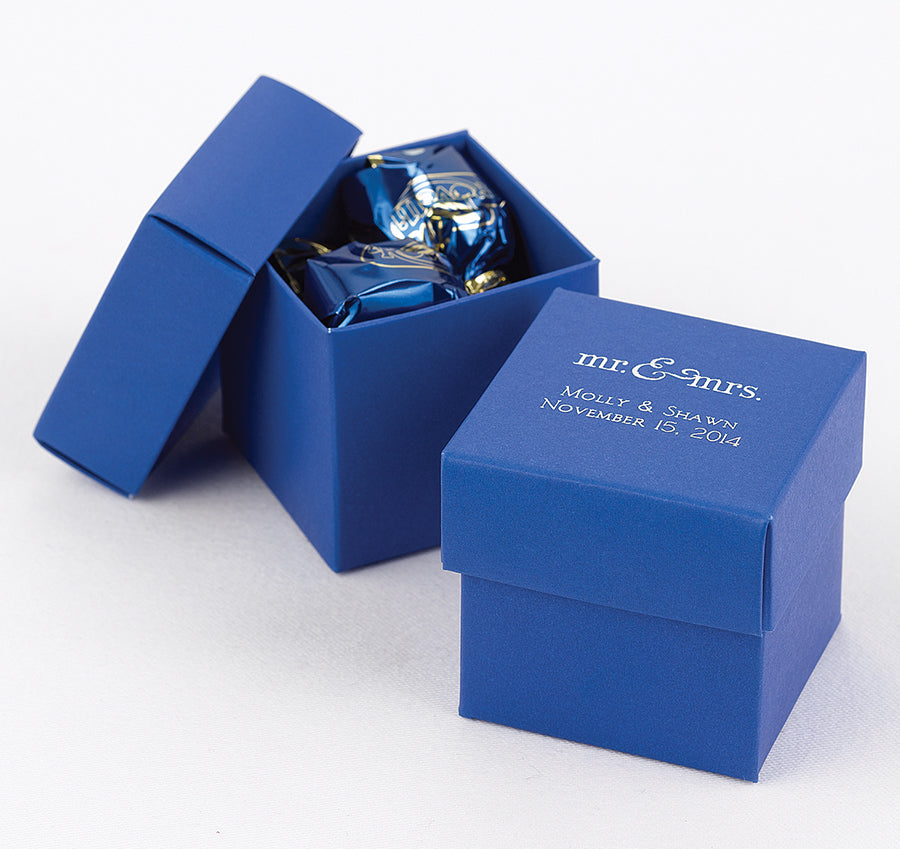 Royal Blue Favor Boxes - Personalized
