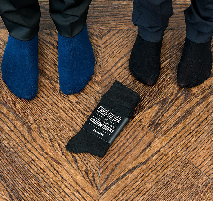 Personalized Groomsmen Socks - Will You Stand