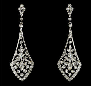 Vintage Style Cubic Zirconia Bridal Earrings