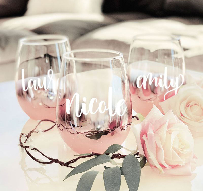 Personalized Stemless Wine Glass