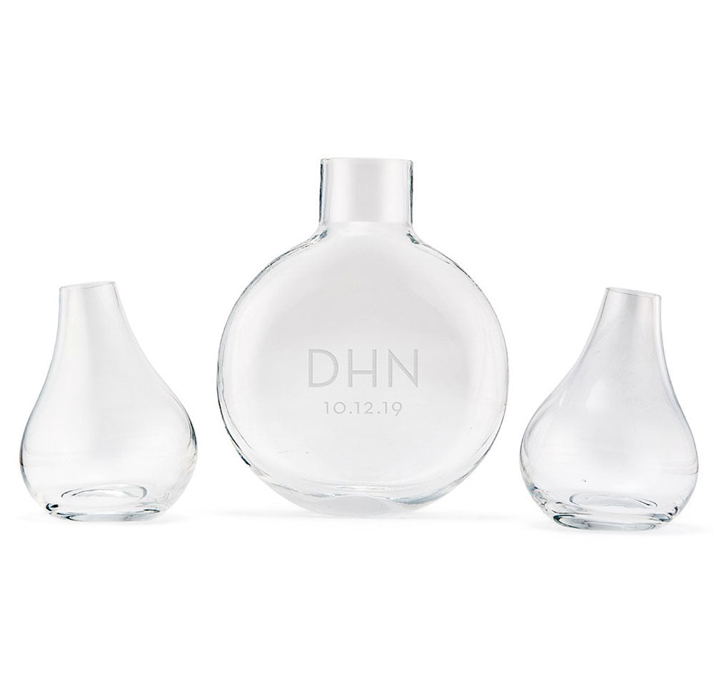 Modern Wedding Sand Ceremony Vase Set - Modern Initials