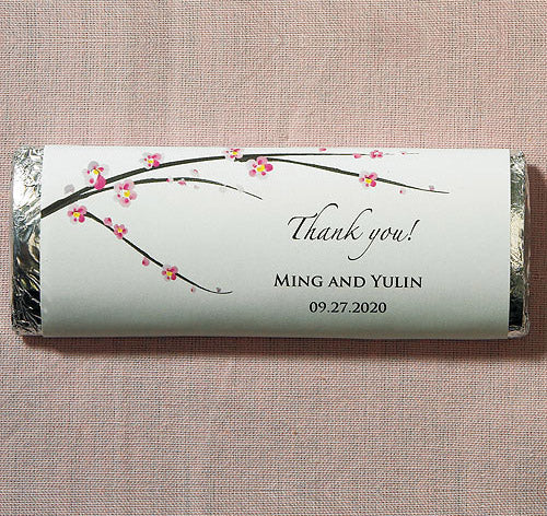 Personalized Cherry Blossom Chocolate Bar Favor