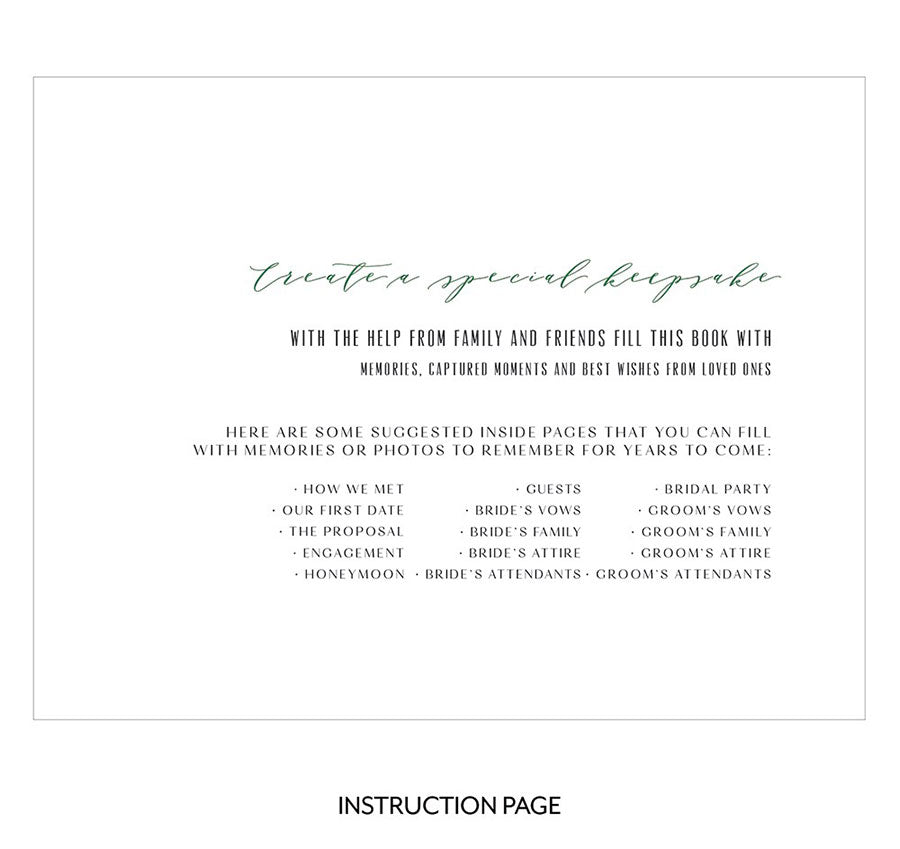 Modern Couple Greenery Acrylic Wedding Guest Book