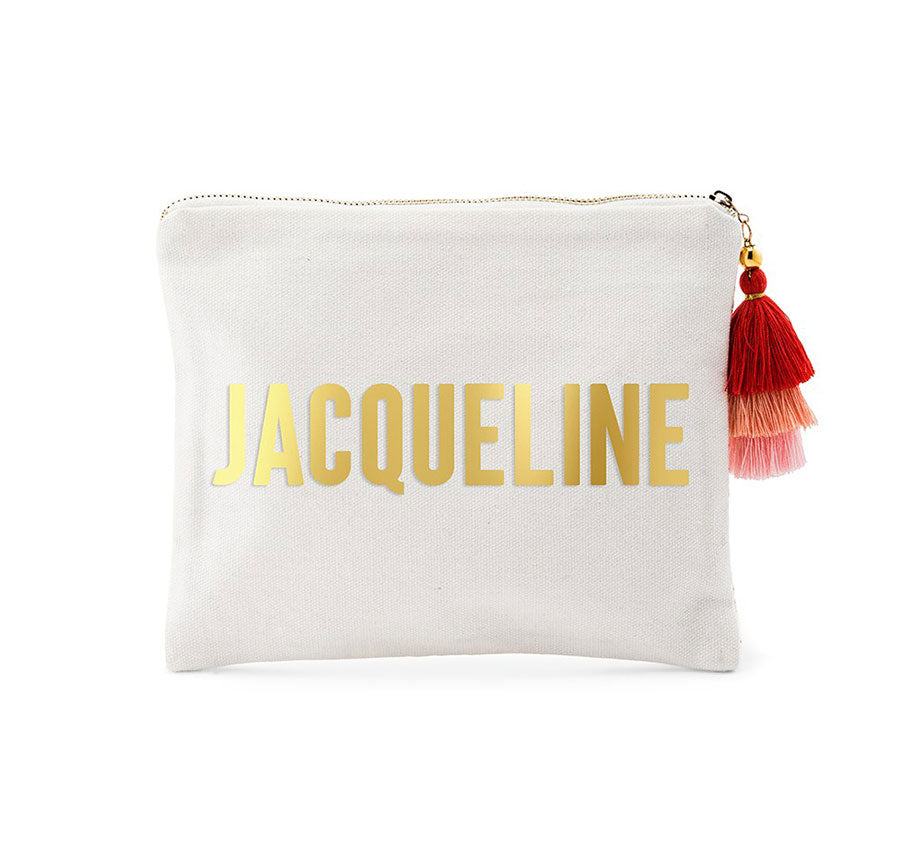 Tribal Print Bridesmaid Makeup Bag - White